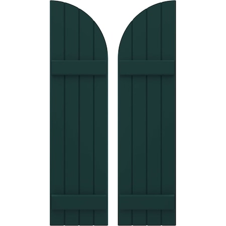 Ekena Millwork Americraft 4-Board (2 Batten) Wood Joined Board-n-Batten Shutters w/ Arch Top, ARW101BQ414X31FGH, PR ARW101BQ414X31FGH